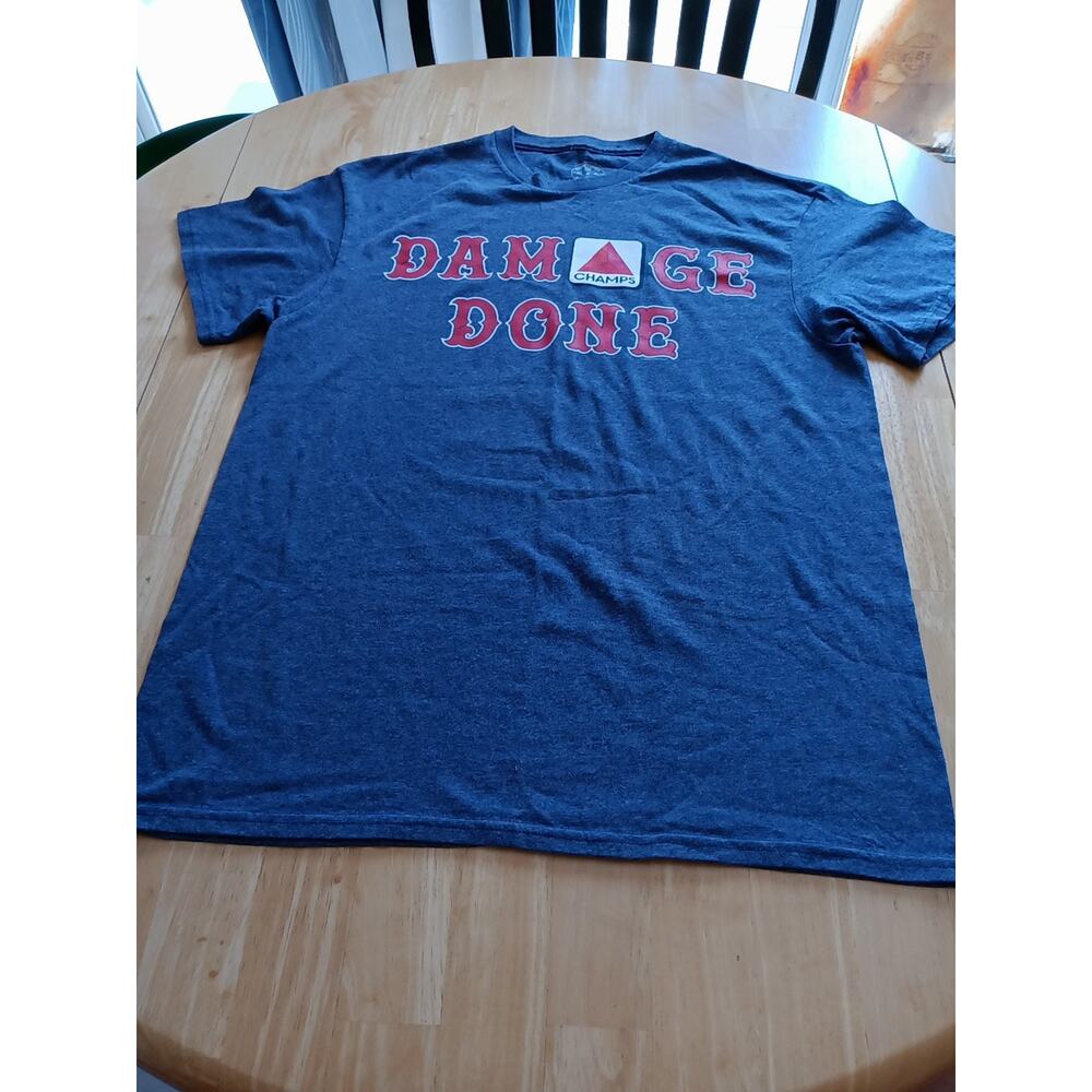 Boston Sports Apparel Damage Done Size Medium Grey/Blue
